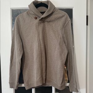 Men's Tasso Elba Taupe Sweater with Button Detail